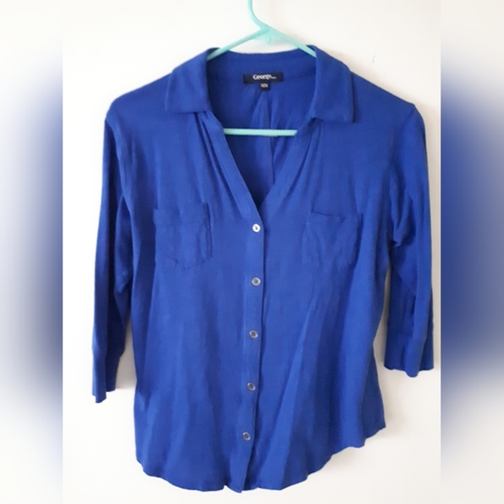 George 3/4 sleeve button down collared shirt